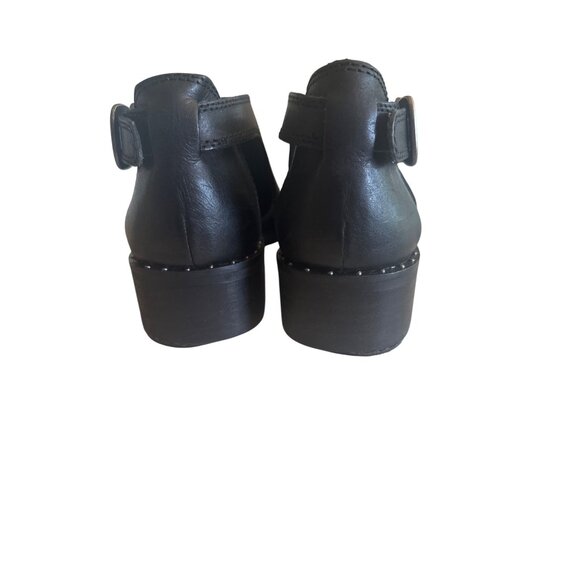 Lucky Brand Black Leather Ankle Boots Stud Detailing Size 7.5 Western Biker - Picture 4 of 8
